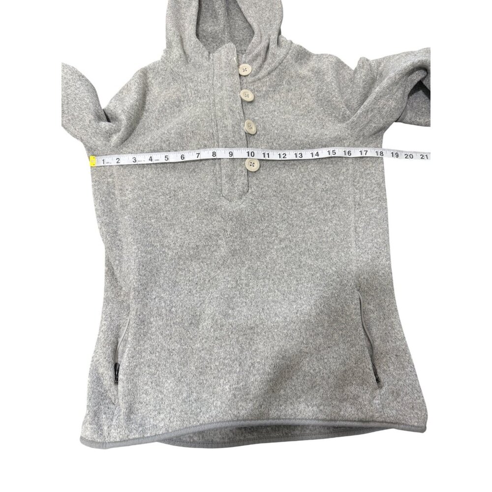 North Face Hoodie Sweater 1/4 Button Gray Pullover Crescent Sunrise Women Size M - Picture 6 of 7